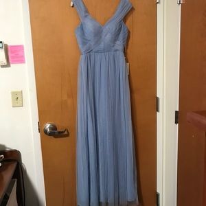 Tule & Chantilly Dusty Blue Bridesmaid Dress